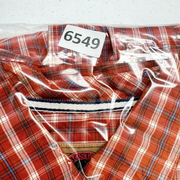 Boston Traders Shirt Mens Extra Large Orange Plaid Outdoor Business Casual Camp - Picture 11 of 11